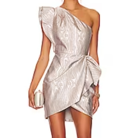 Revolve Saylor Silver Ann Mini Dress - Picture 2 of 7